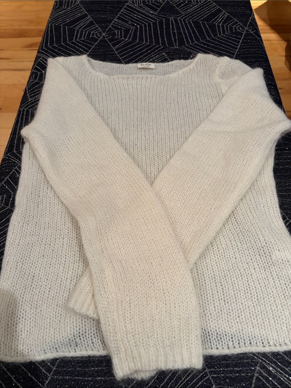 Brandy Melville Ivory Fuzzy Scoopneck Sweater
